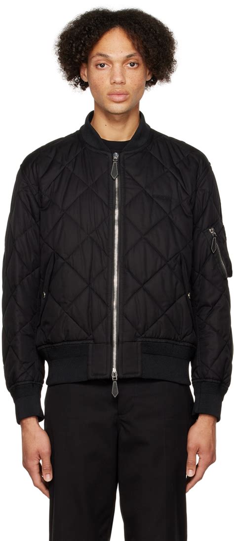 burberry bomber jacket satin|Burberry quilted jacket men.